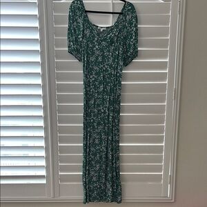 Floral Green Maxi Dress